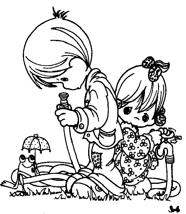 coloriage moments precieux les petits jardiniers
